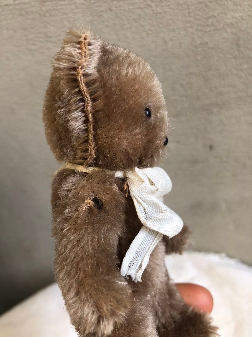 nicoさま専用☆小さなテディベア 白リボン アンティーク テディ