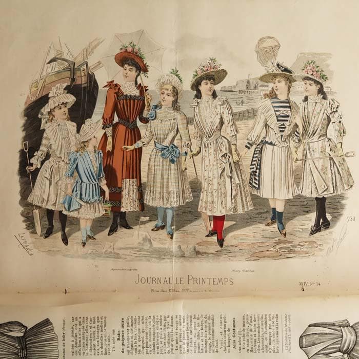 19】19世紀 フランス アンティーク 洋書 PRINTEMPS ファッション誌