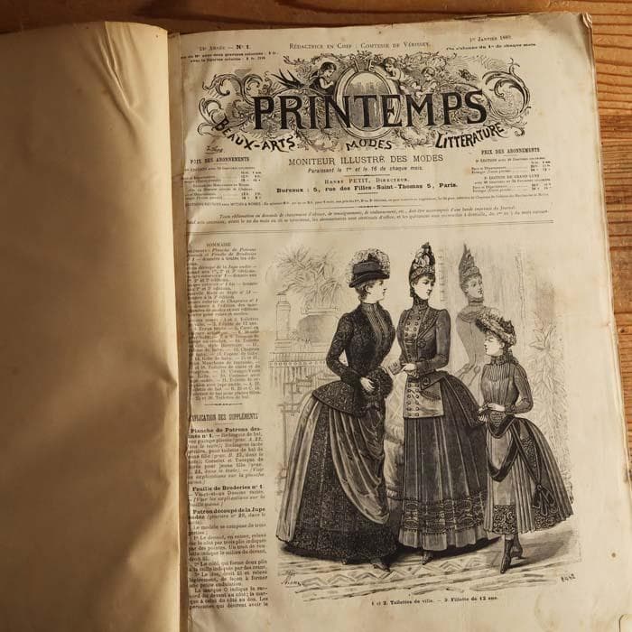 19】19世紀 フランス アンティーク 洋書 PRINTEMPS ファッション誌