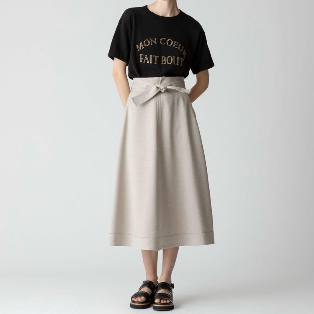 24SS 極美品 アルアバイル フレアスカート ベージュ ミモレ丈 ロング