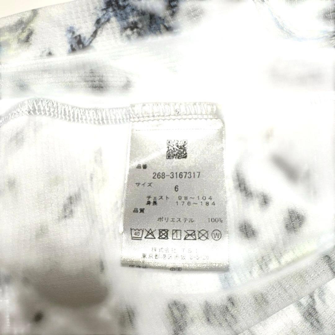 PGG パーリーゲイツ　ハーフジップモックネックシャツ　大理石デザイン　サイズ6