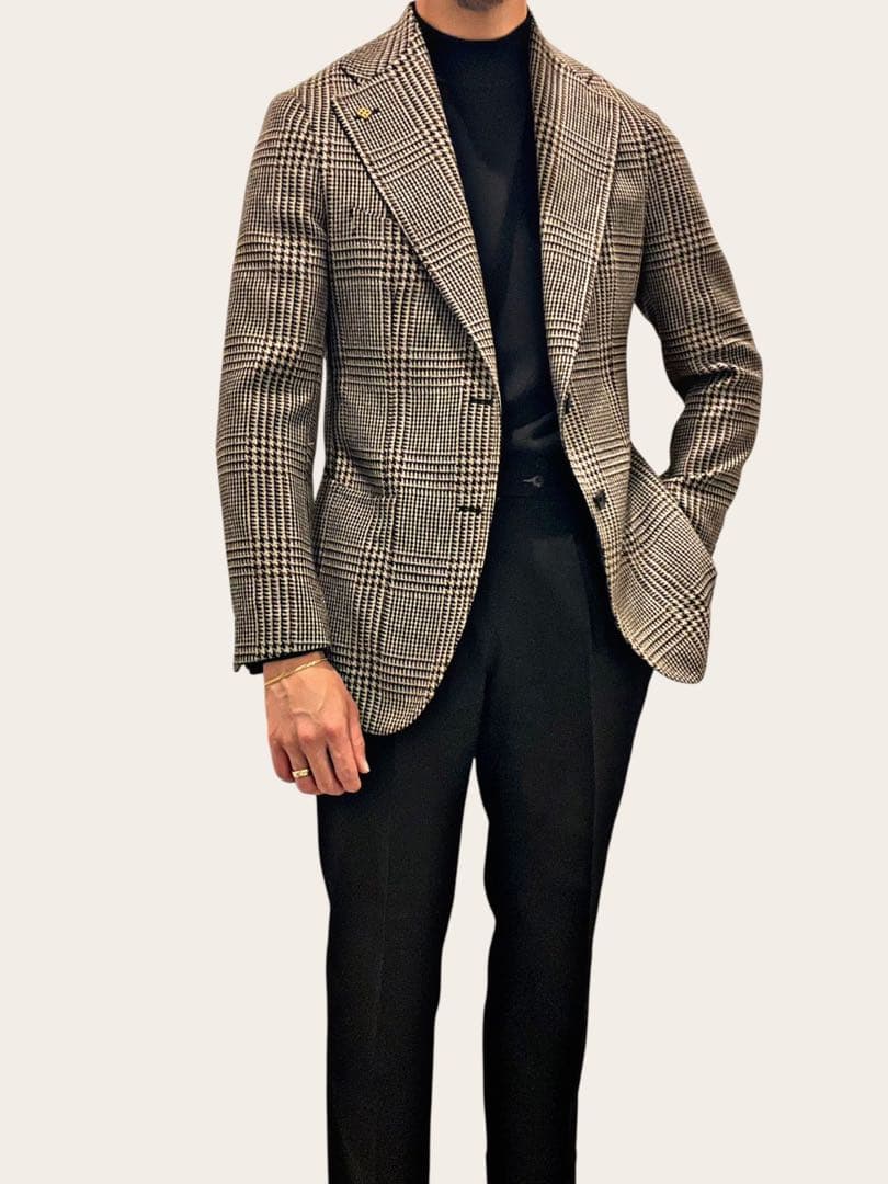 タリアトーレ⭐️46⭐️最上級レラリオ⭐️シルクウール⭐️グレンチェック25fw