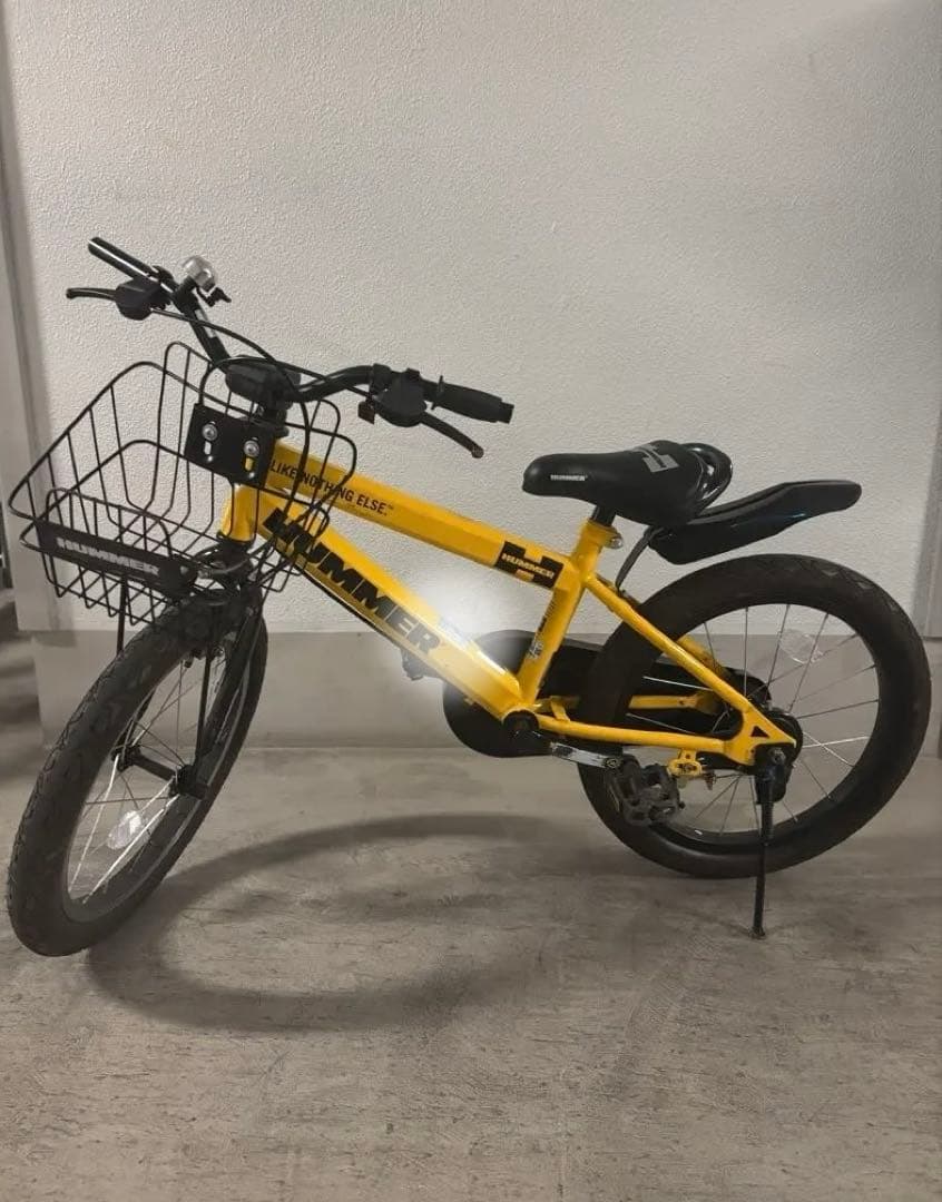 【引き渡し限定】HUMMER 子供用自転車 18インチ　イエロー 取説付