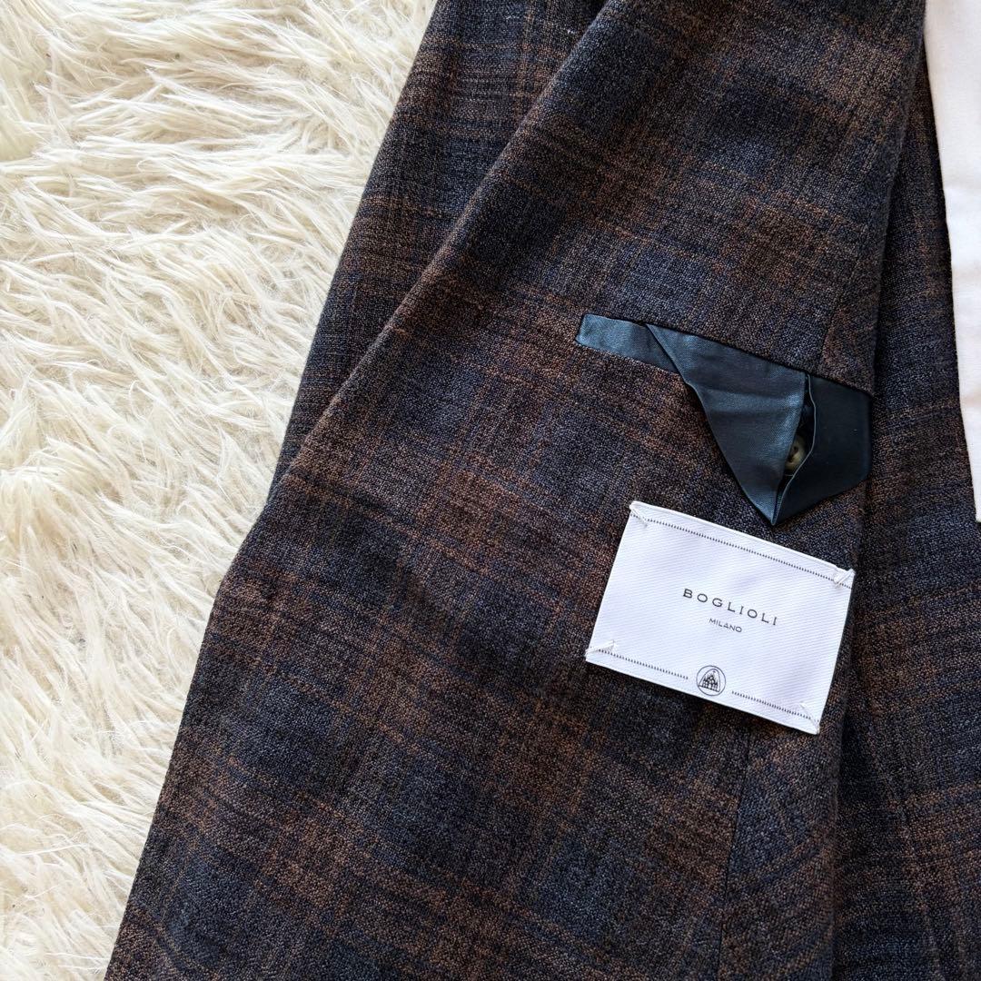 <極美品>BOGLIOLI k.jacket 新ロゴ リネンシルクジャケット46