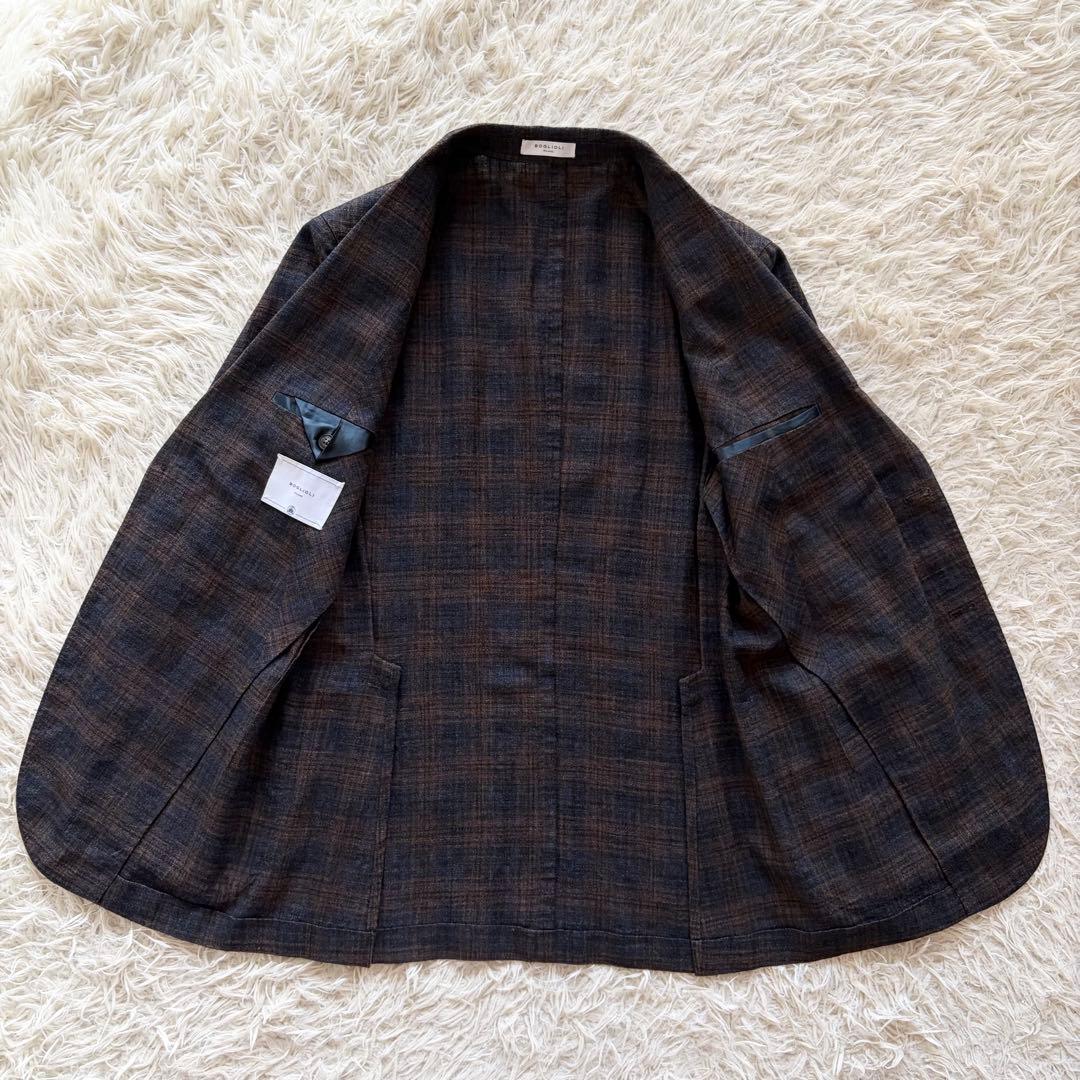 <極美品>BOGLIOLI k.jacket 新ロゴ リネンシルクジャケット46