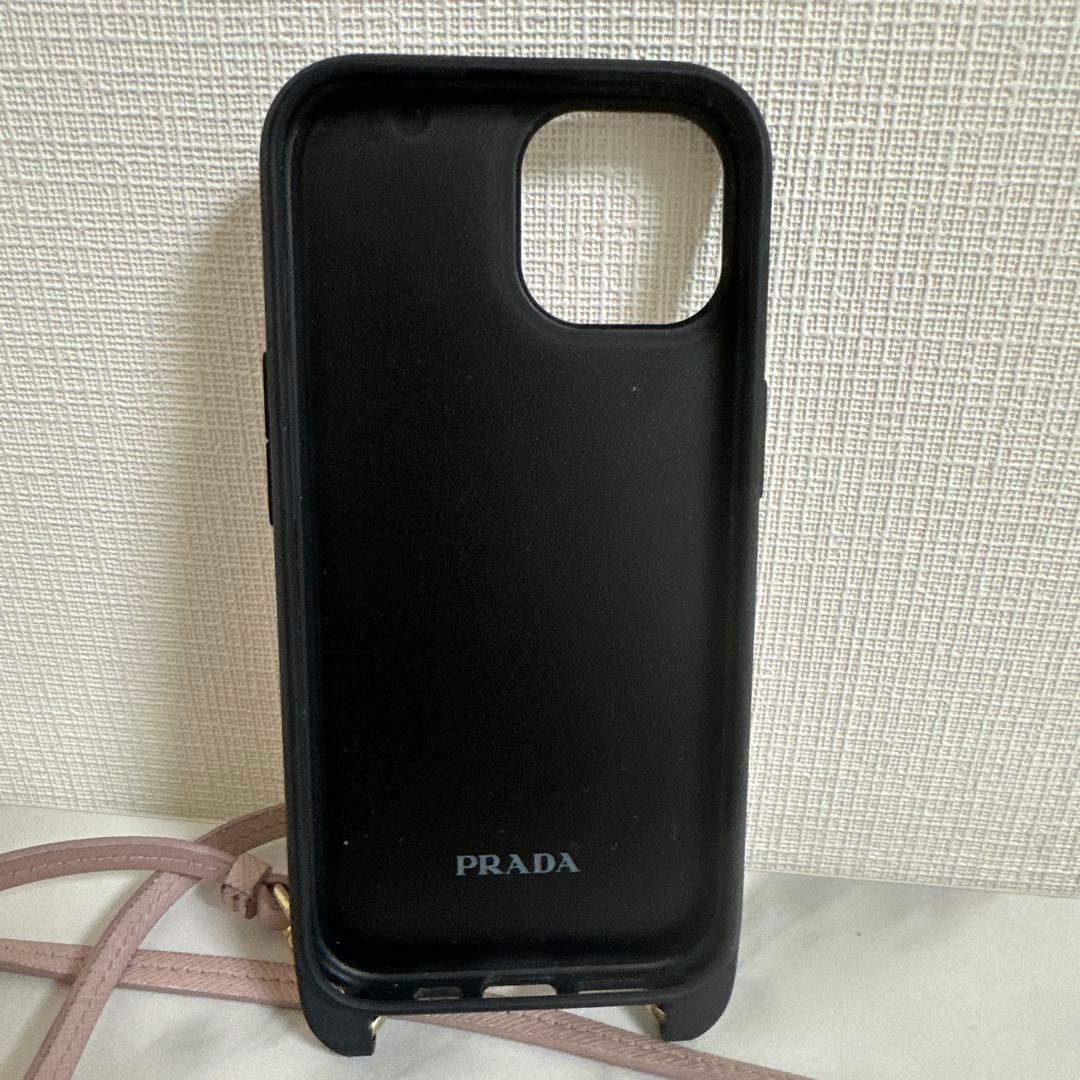 お値下げ‼️PRADA ピンクレザー iPhone15ケース ストラップ付き