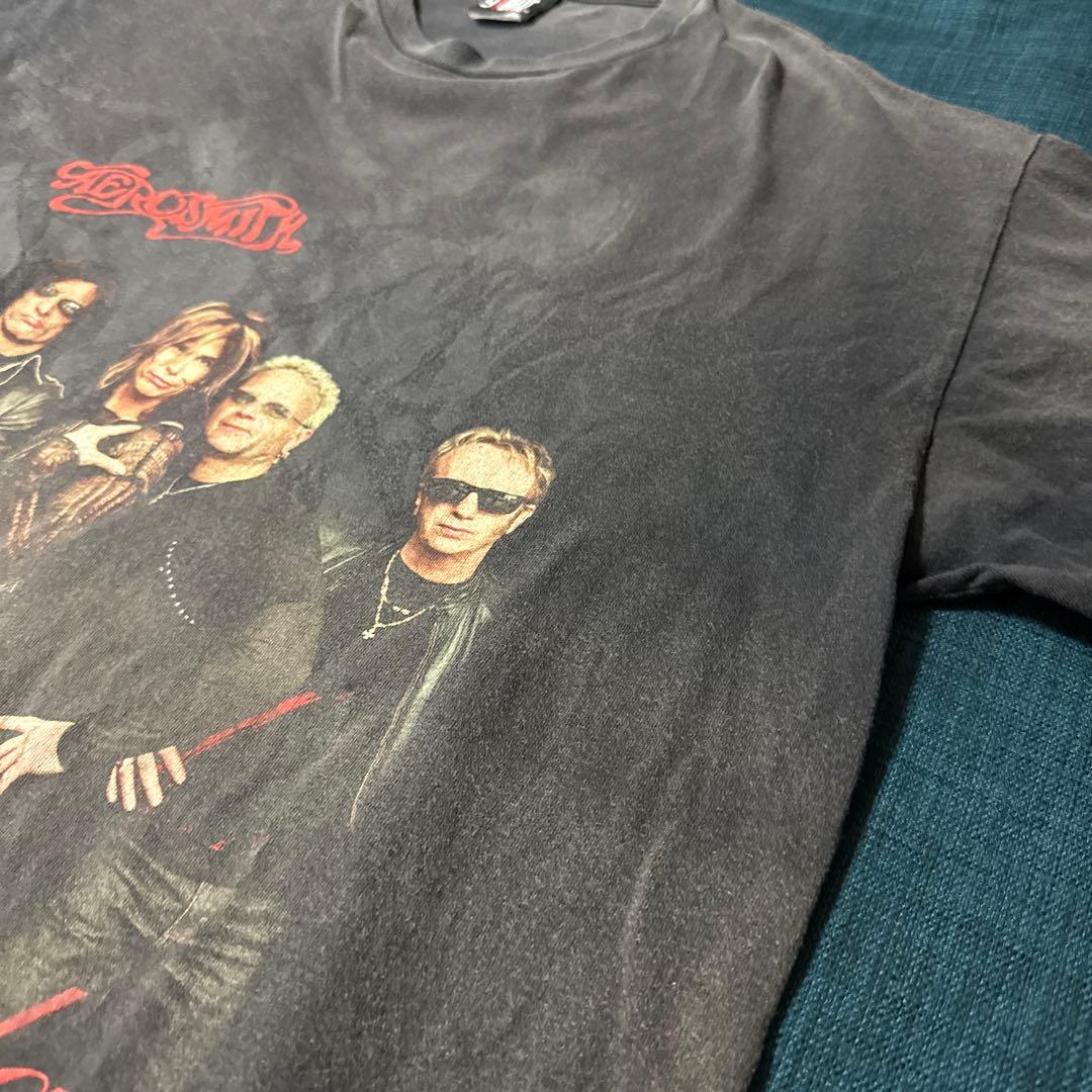 AEROSMITH Just push play Tシャツ ブラック　フェード