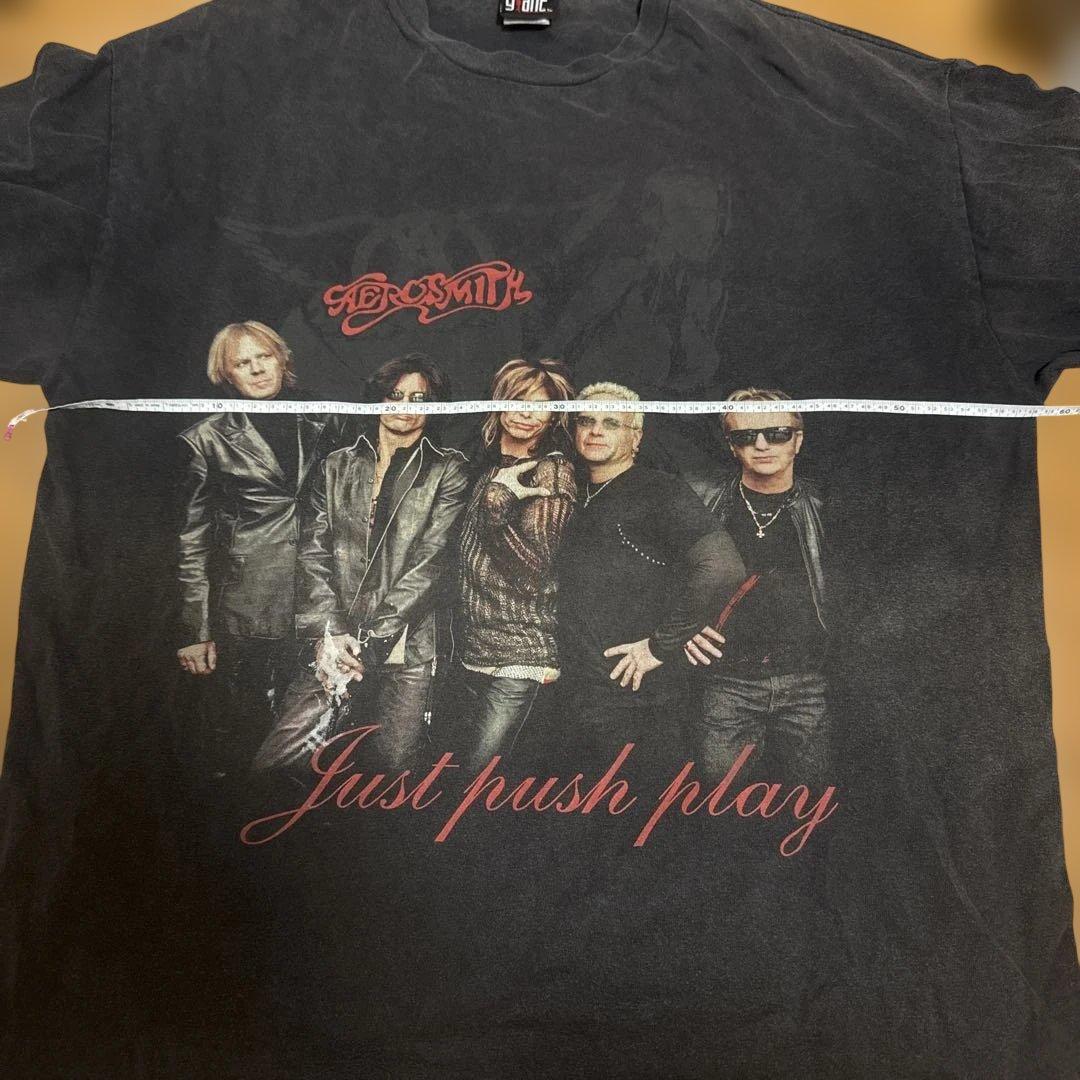 AEROSMITH Just push play Tシャツ ブラック　フェード