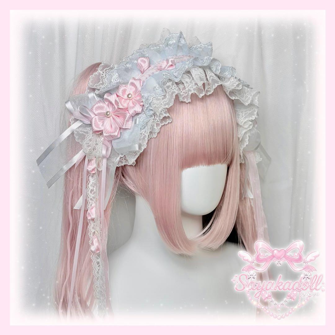 ♡ Cherry blossom 桜の花びら フリルヘッドドレス pink ♡