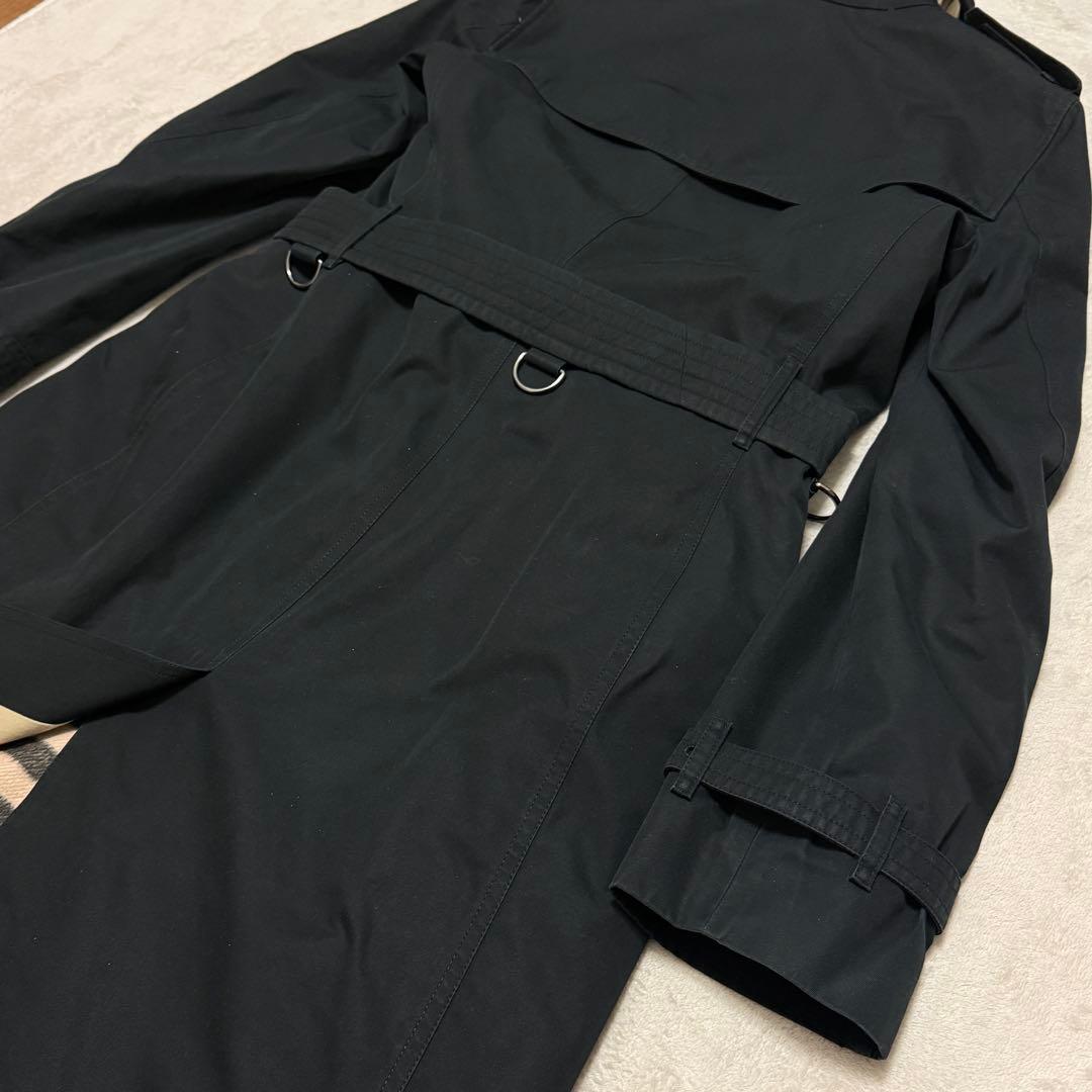 美品　バーバリー　トレンチコート　ケンジントン　現行　黒　カシミヤ混　ライナー
