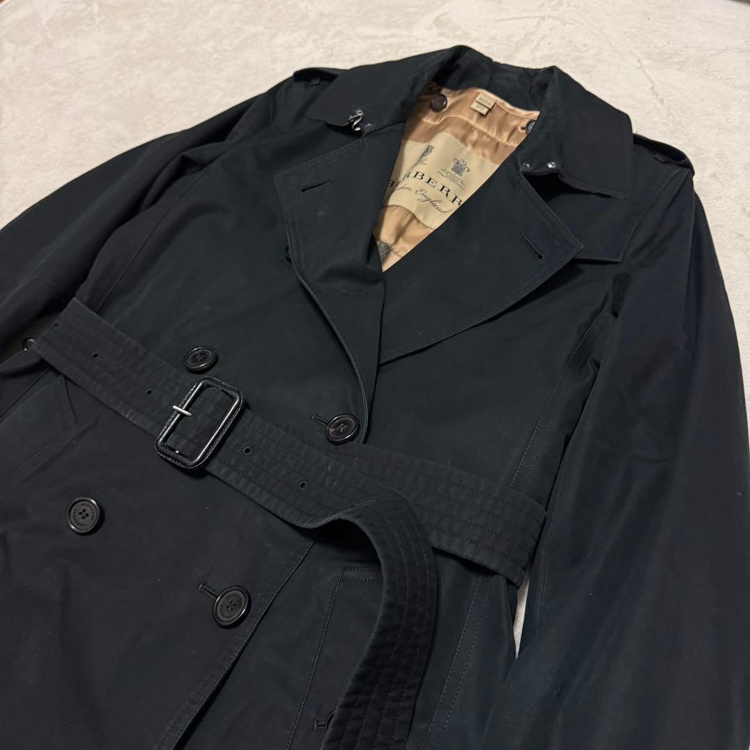 美品　バーバリー　トレンチコート　ケンジントン　現行　黒　カシミヤ混　ライナー