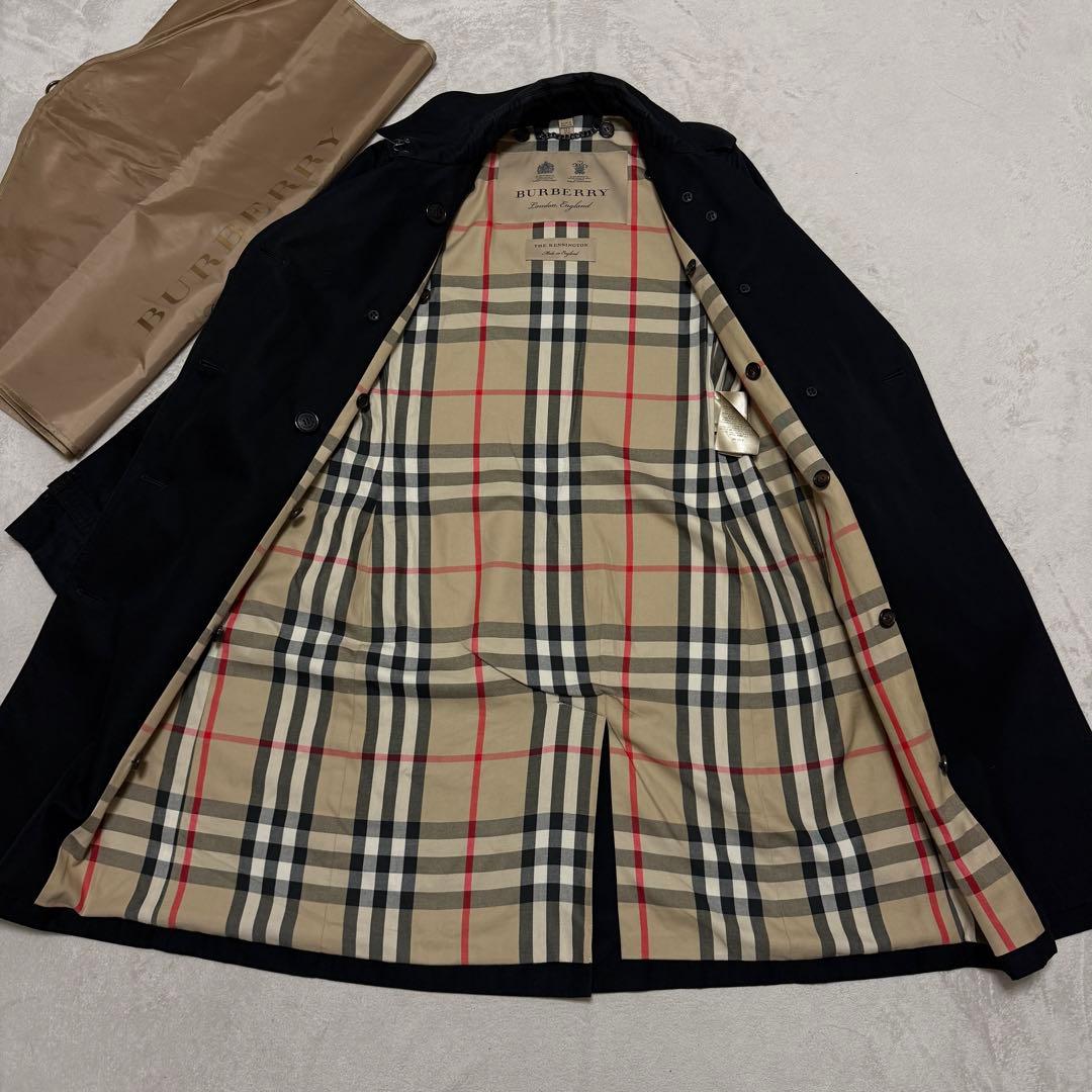 美品　バーバリー　トレンチコート　ケンジントン　現行　黒　カシミヤ混　ライナー