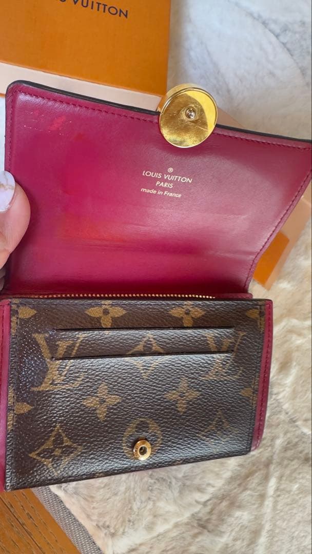 LOUIS VUITTON 二つ折り財布 ブラウン/レッド