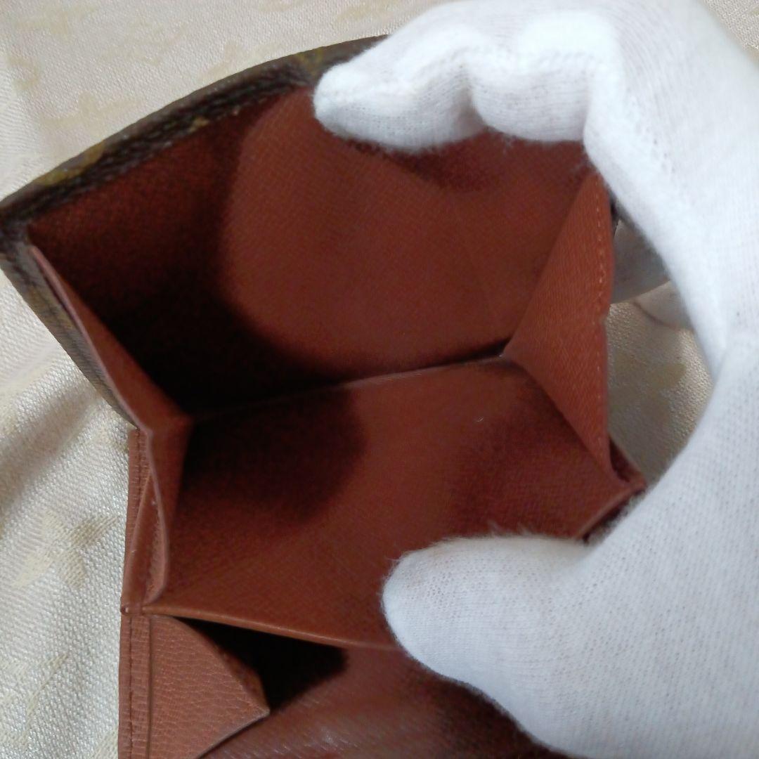 ルイ・ヴィトン。訳あり美品、モノグラム Wホック小銭入れ付き折り財布