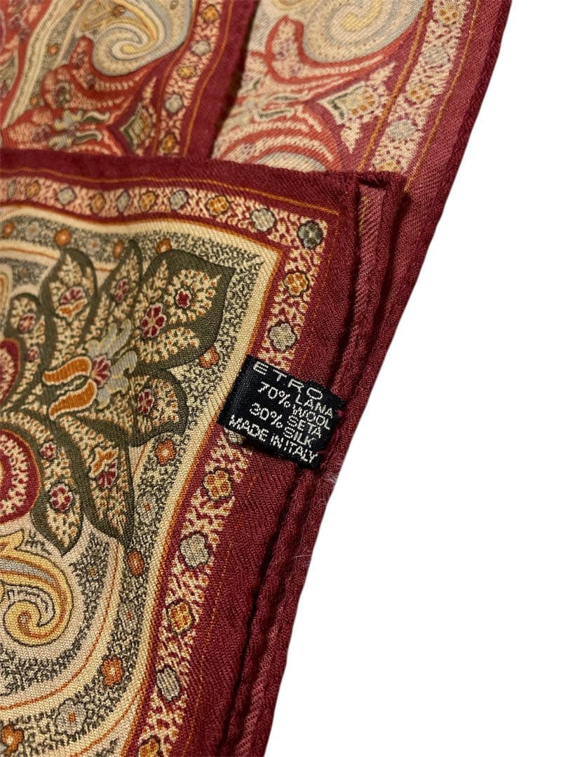 ETRO ペイズリー柄 135cm角 大判 エトロ スカーフ ストール