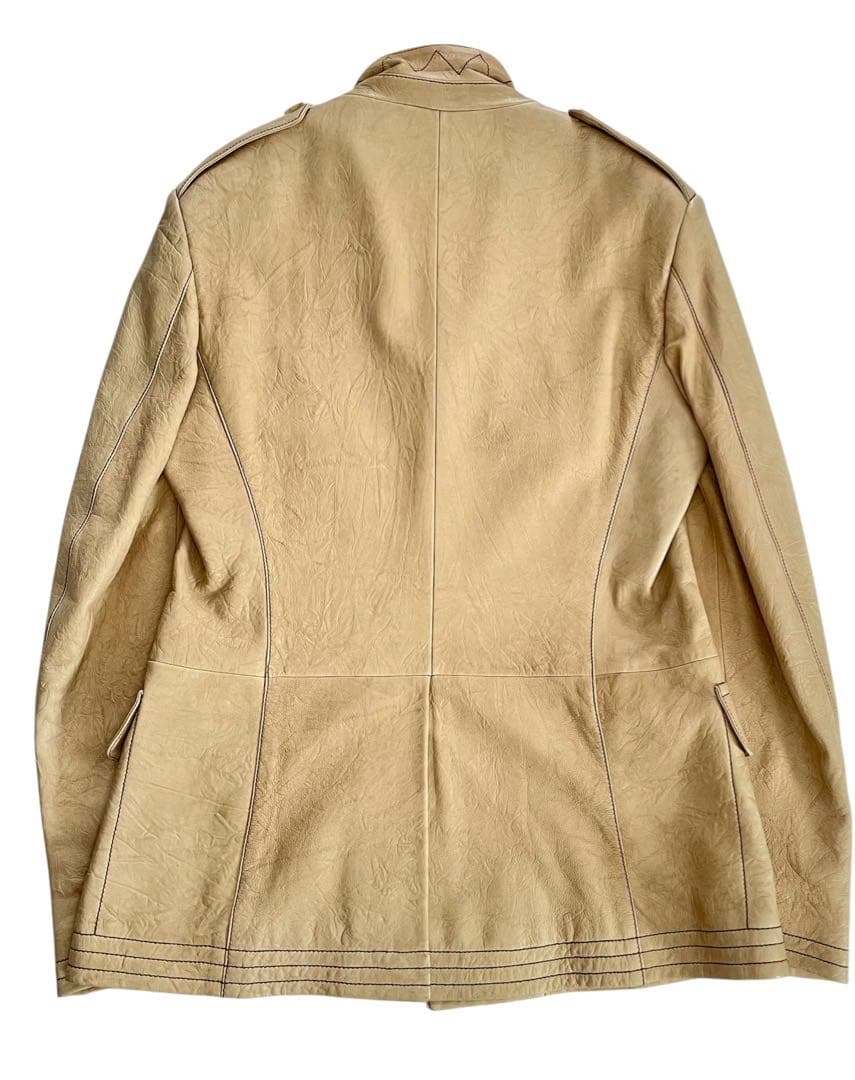 Gucci ベージュ テーラードorライダース本革牛革ジャケット