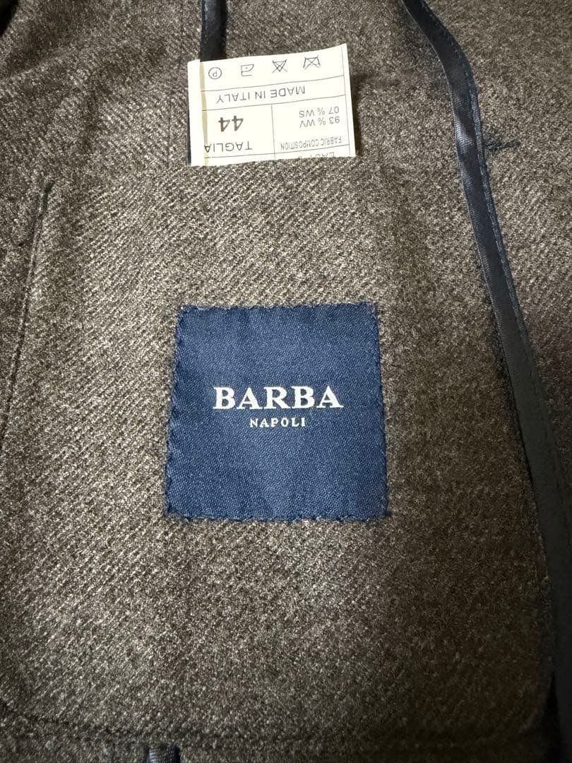 BARBA Loro Pianaウールカシミヤフランネル4BシングルシャツJK