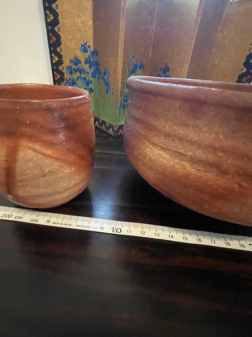 未使用　作家物　備前焼　湯呑み　陶器製お猪口 手作り陶器 ボウルとカップセット