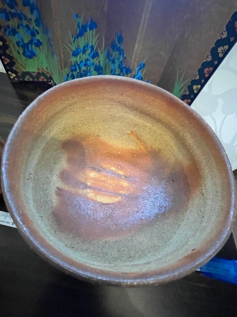 未使用　作家物　備前焼　湯呑み　陶器製お猪口 手作り陶器 ボウルとカップセット