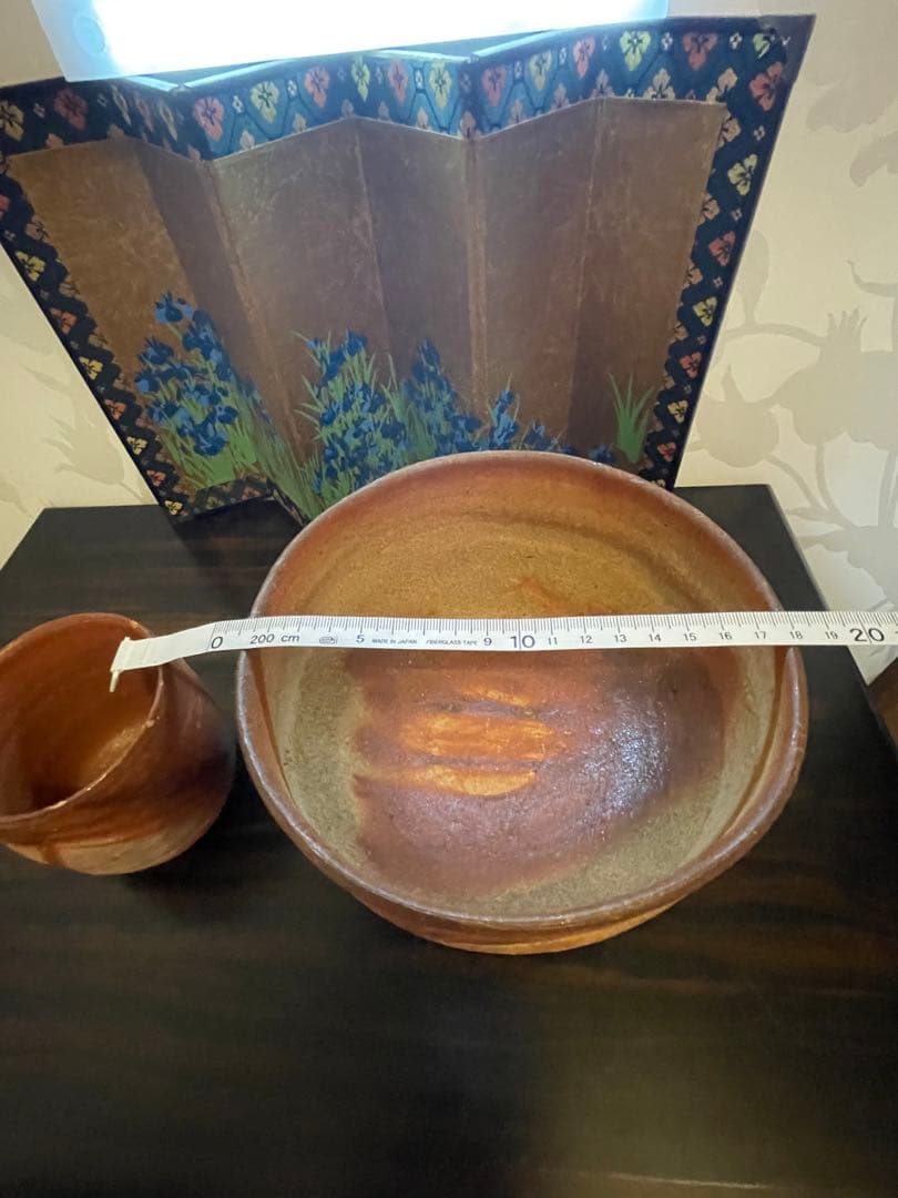 未使用　作家物　備前焼　湯呑み　陶器製お猪口 手作り陶器 ボウルとカップセット