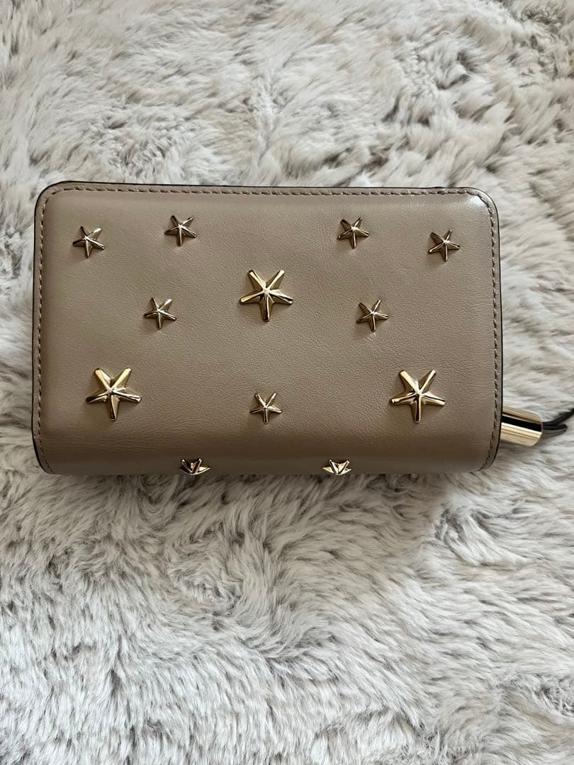 JIMMYCHOO ジミーチュウ　ミディアムウォレット　財布　ベージュ　最終値下