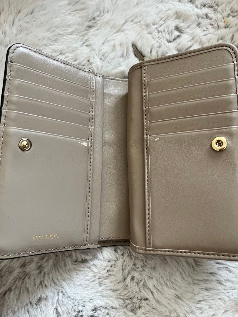 JIMMYCHOO ジミーチュウ　ミディアムウォレット　財布　ベージュ　最終値下