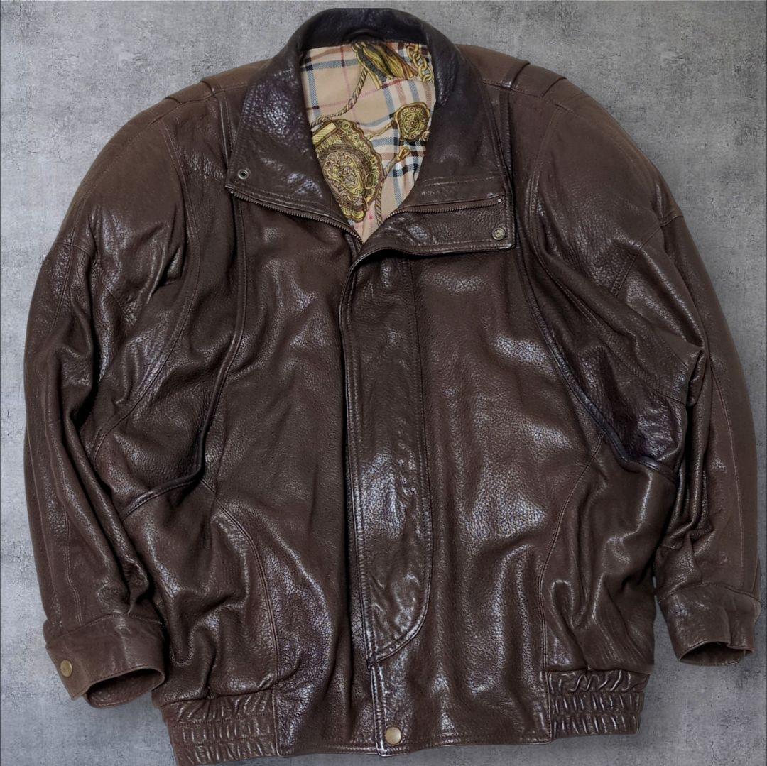 希少✨スカーフ柄 vintage A-2 レザー フライトジャケット XL