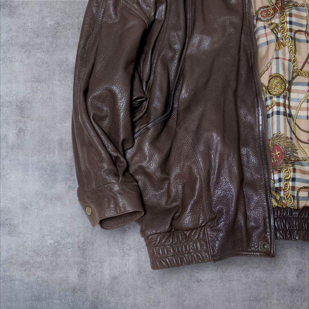 希少✨スカーフ柄 vintage A-2 レザー フライトジャケット XL