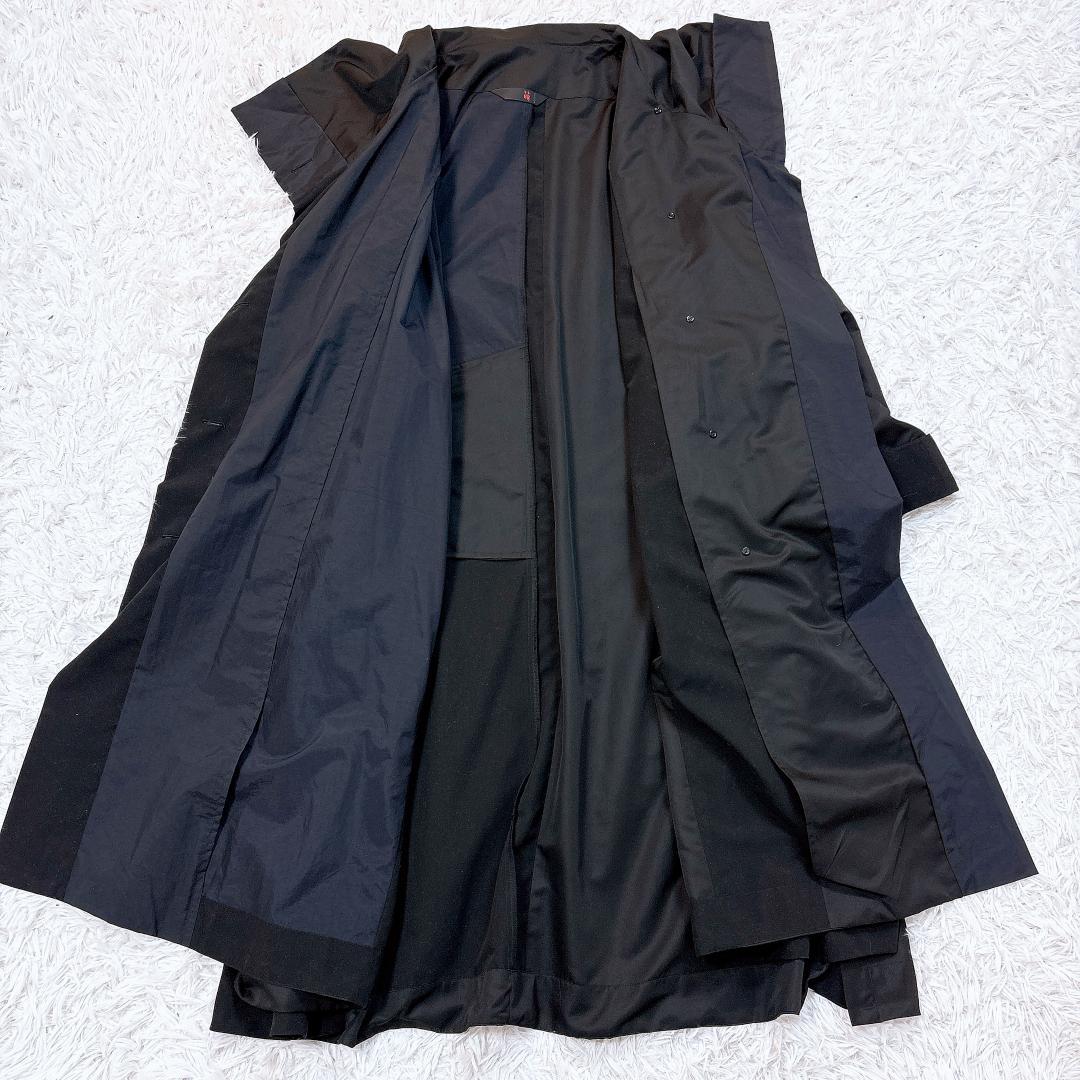 希少【極美品】MOYURU ロングコート 異素材切替 オーバーサイズ 黒 M−L