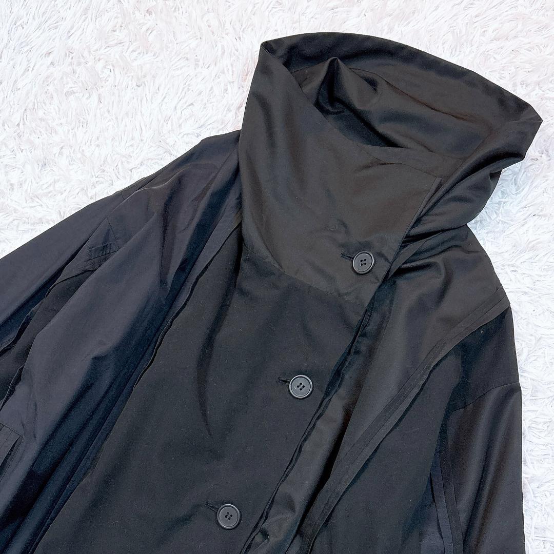 希少【極美品】MOYURU ロングコート 異素材切替 オーバーサイズ 黒 M−L