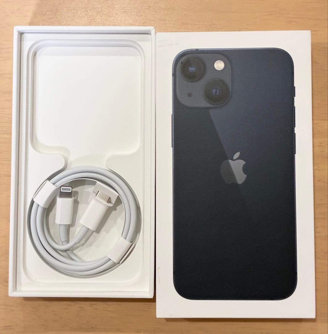 iPhone13 mini 128GB ミッドナイト 美品 箱 未使用ケーブル付