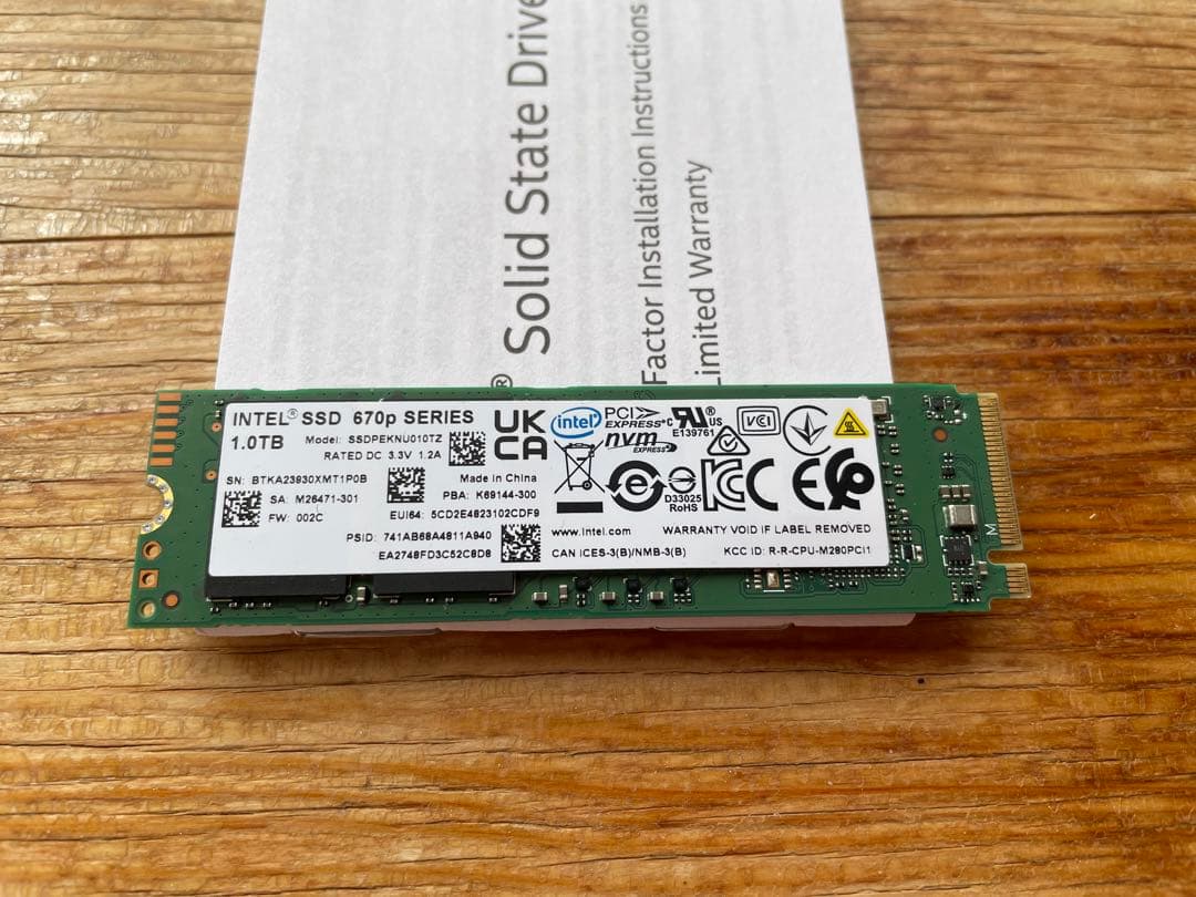 内蔵型SSD Intel SSD 670p 1TB M.2