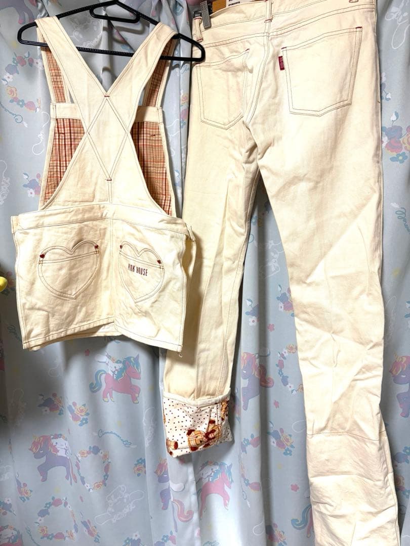 ピンクハウス エプロン付き デニムパンツ ⚠︎︎4月15日迄の出品