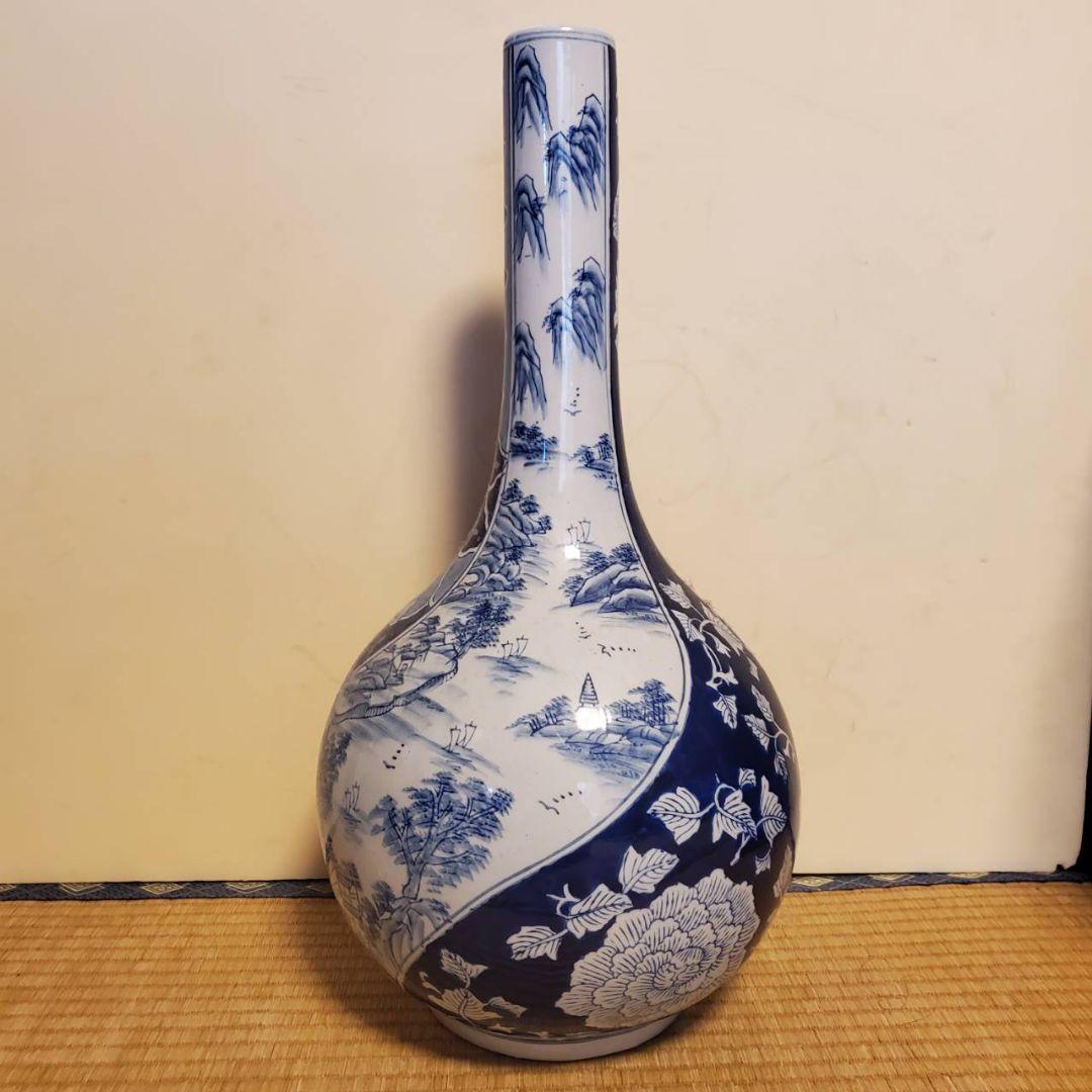 時代物　天球鶴首花瓶