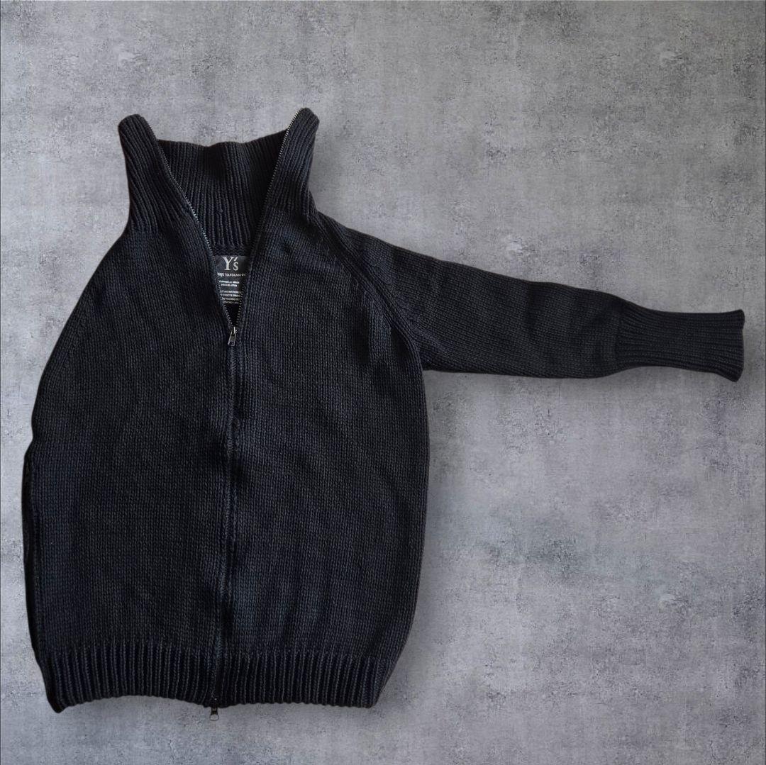 Y's YOHJI YAMAMOTO 黒 ジップアップ カーディガン ポンチョ
