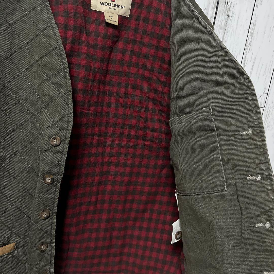 C2982 WOOL RICH キルティングベスト Mサイズ オリーブグリーン