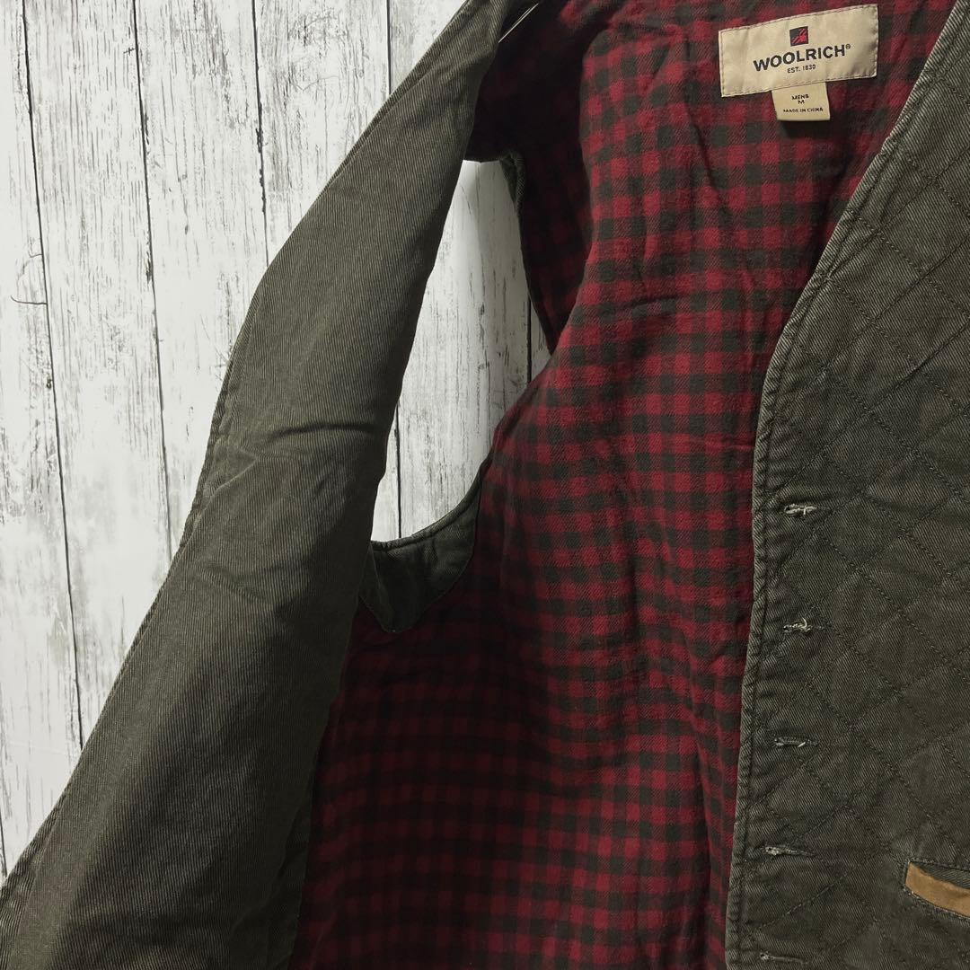 C2982 WOOL RICH キルティングベスト Mサイズ オリーブグリーン
