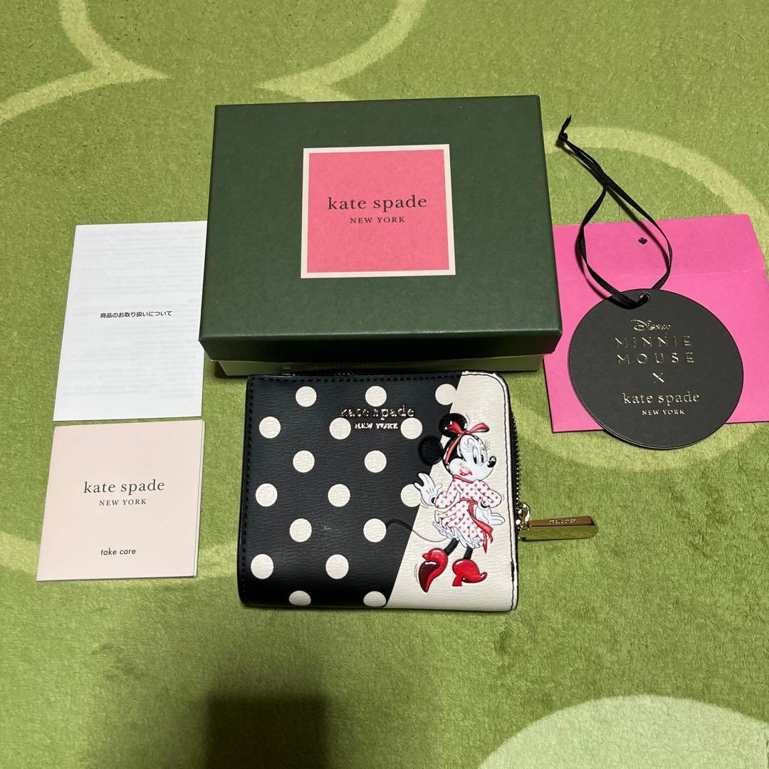 未使用 kate spade ディズニー ミニーマウス 二つ折り財布