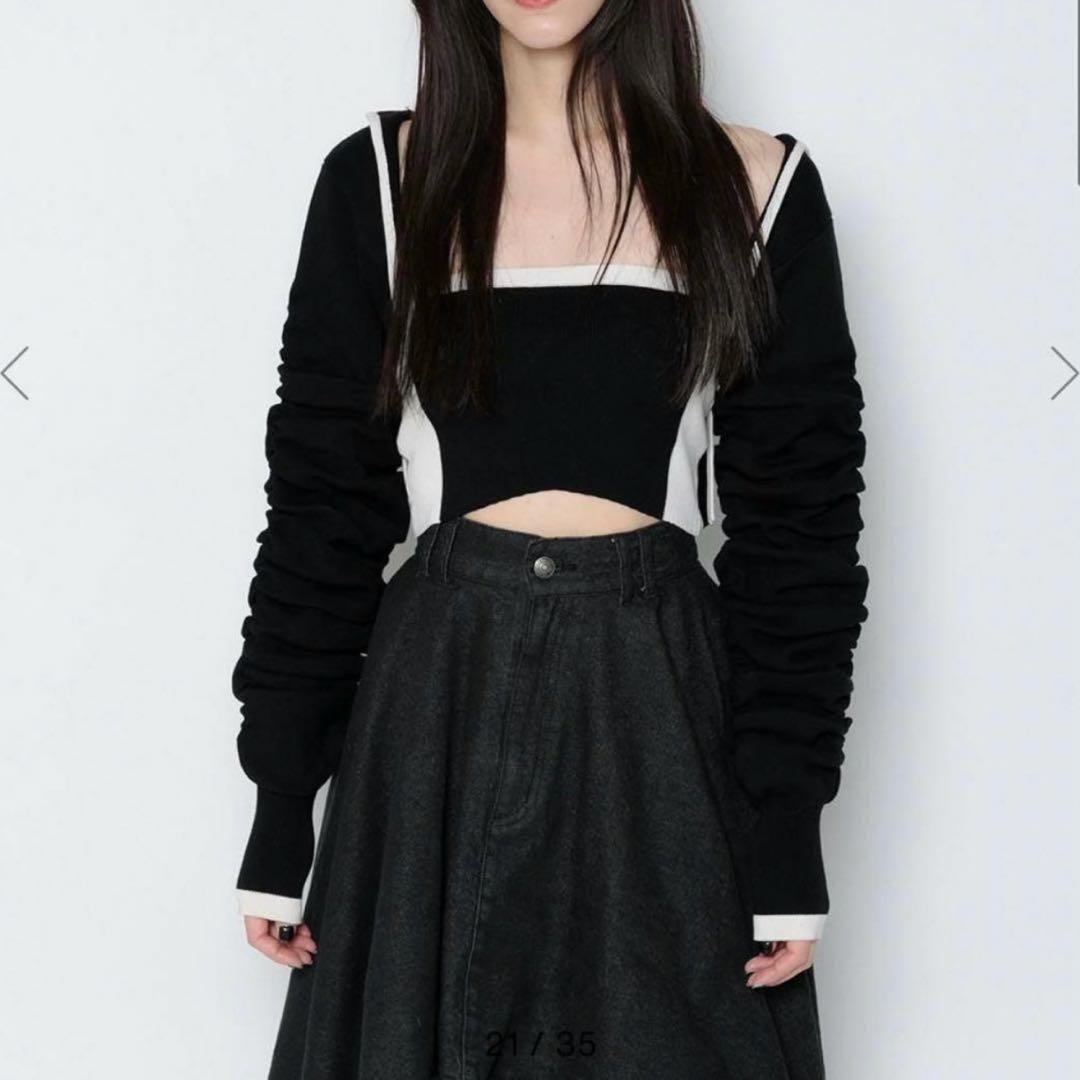 トップス Meltthelady frame line knit ensemble II