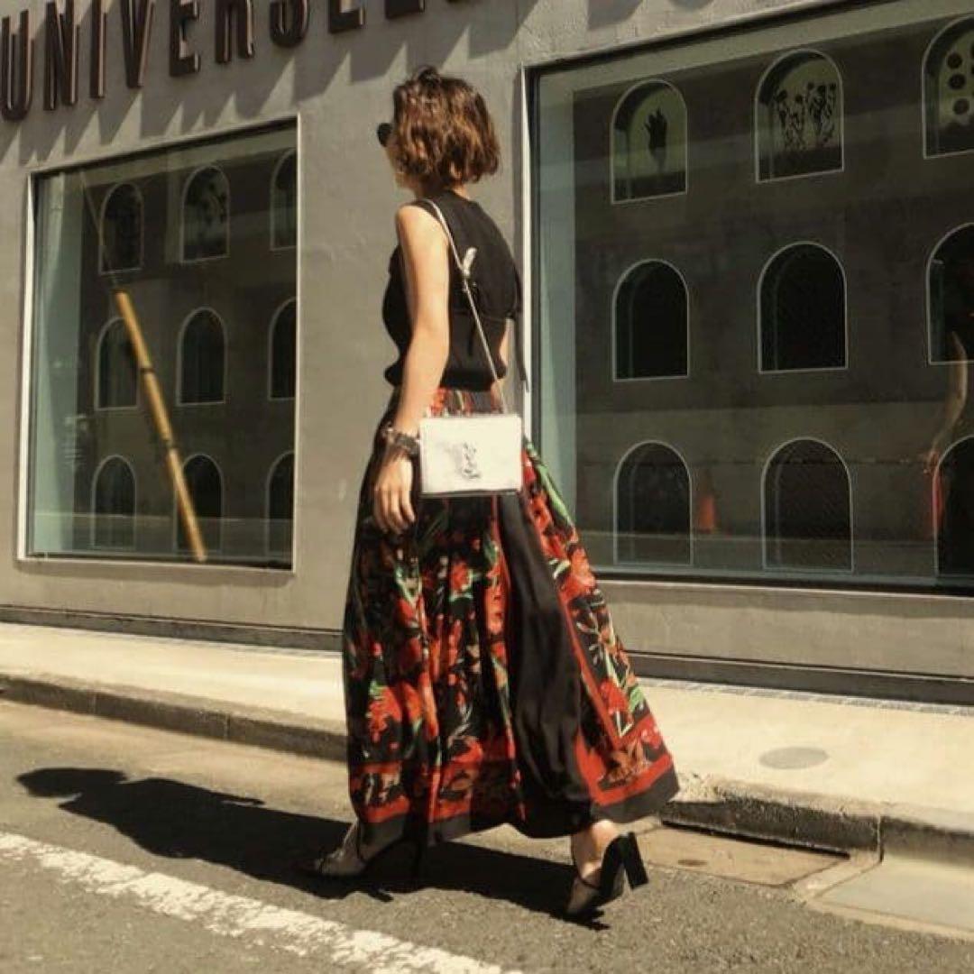 アメリヴィンテージ SCARF FLARE SKIRT 花柄ロングスカート