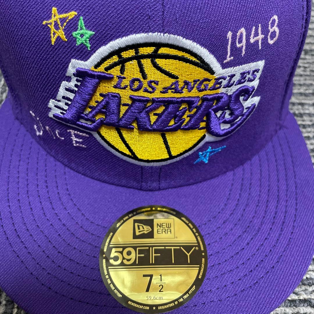 NEW ERA 59FIFTY レイカーズSCRIBBLE 刺繍キャップ
