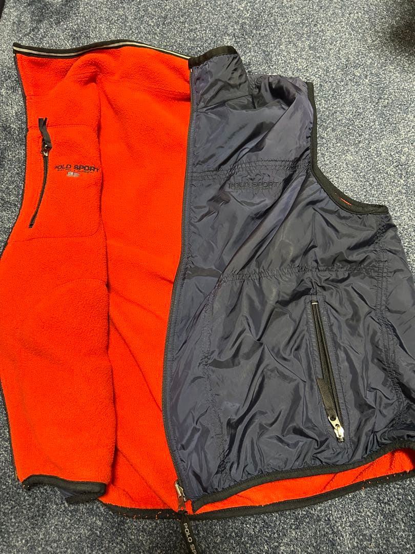 USA製 90s POLO SPORT フリース&ナイロン リバーシブルベスト