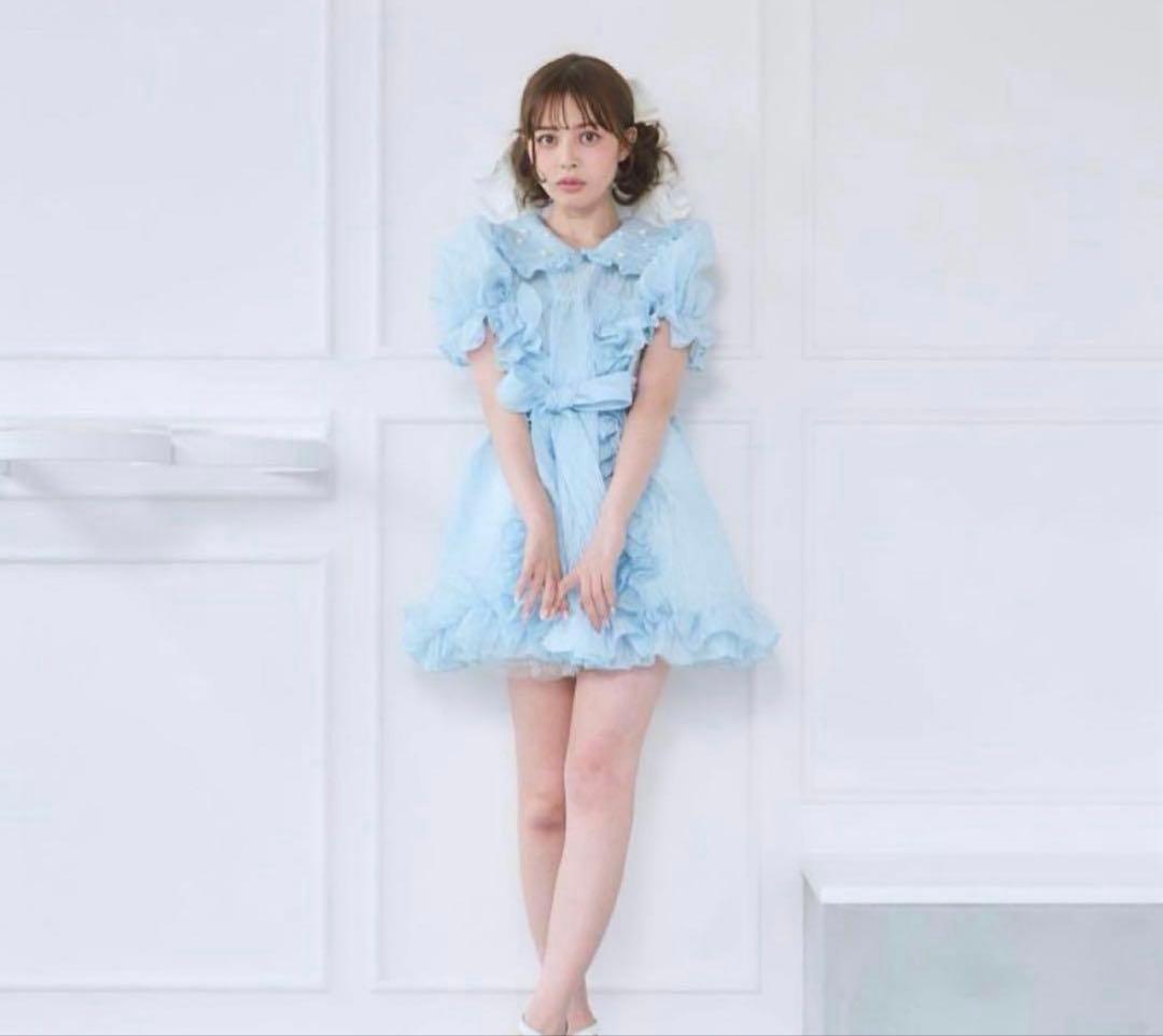 lilLilly マシュマロチュニックワンピース Blue