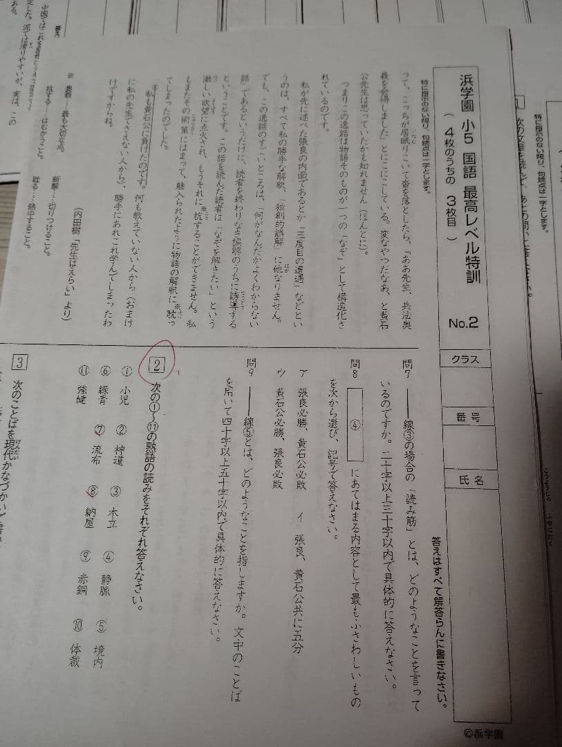小学5年生 最高レベル国語のテスト一式
