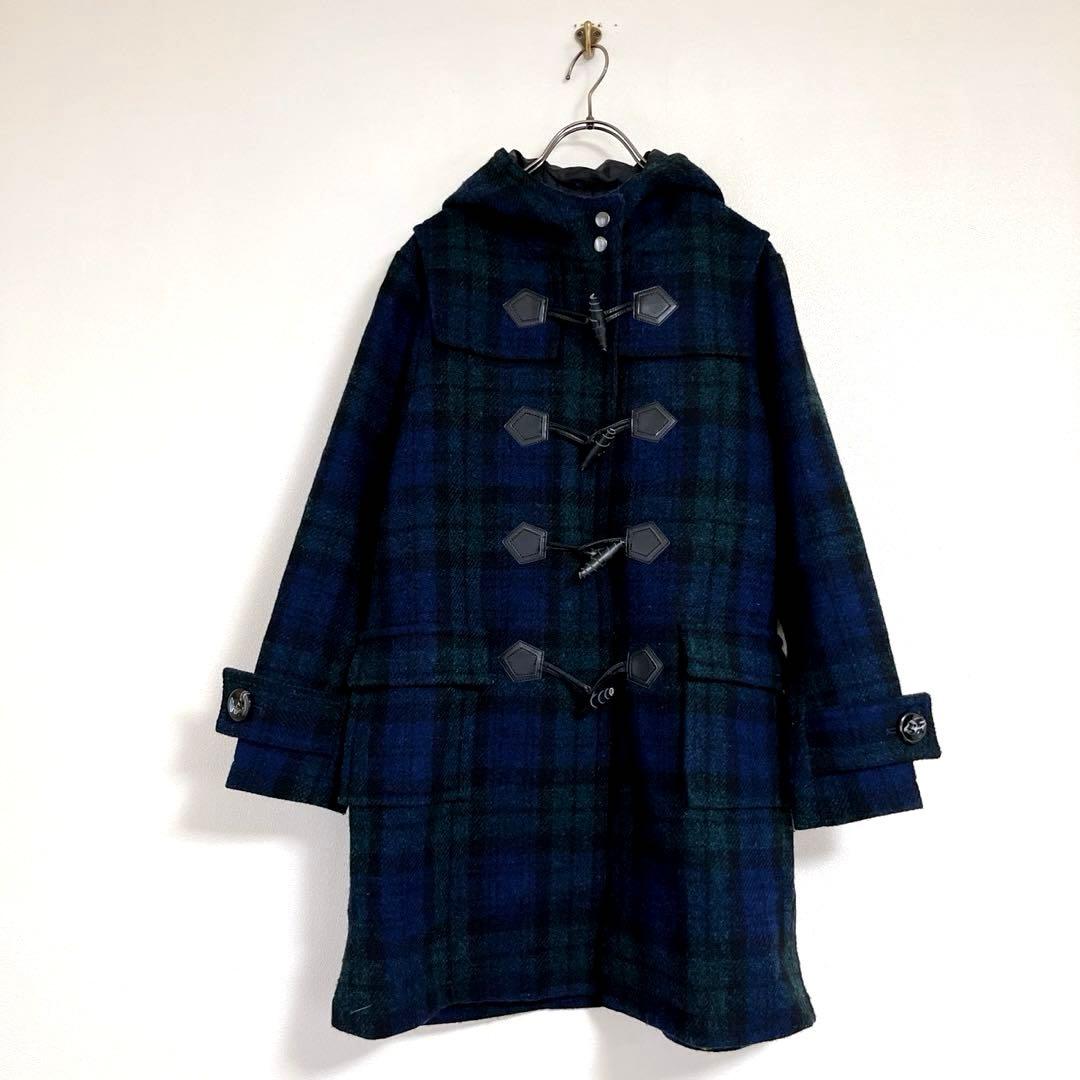 『Harris Tweed』ハリスツイード(M)ダッフルコート チェック ウール