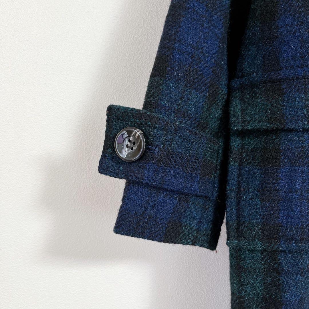 『Harris Tweed』ハリスツイード(M)ダッフルコート チェック ウール