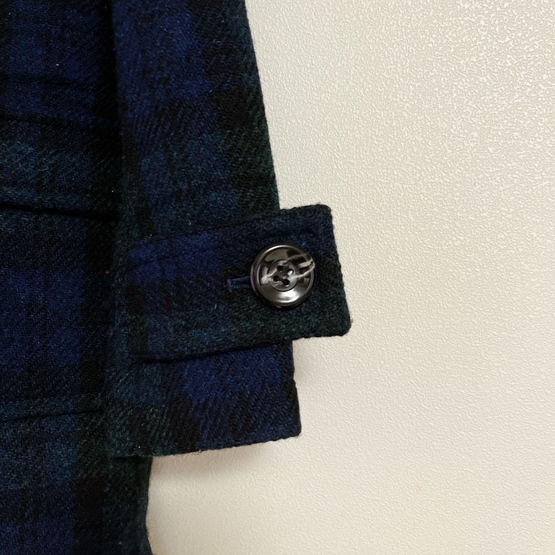『Harris Tweed』ハリスツイード(M)ダッフルコート チェック ウール
