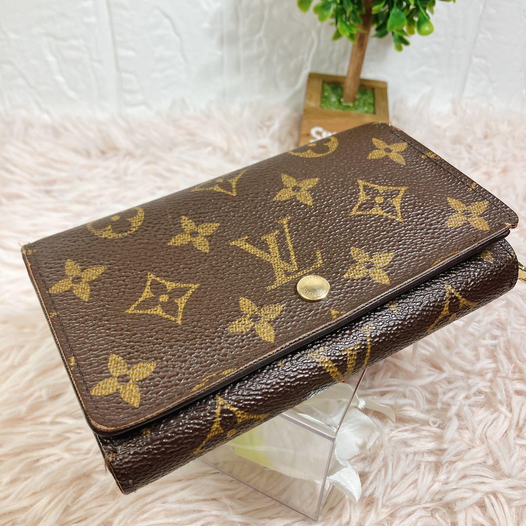 美品 ルイヴィトン モノグラム ポルトフォイユ トレゾール 財布 L字ファスナー