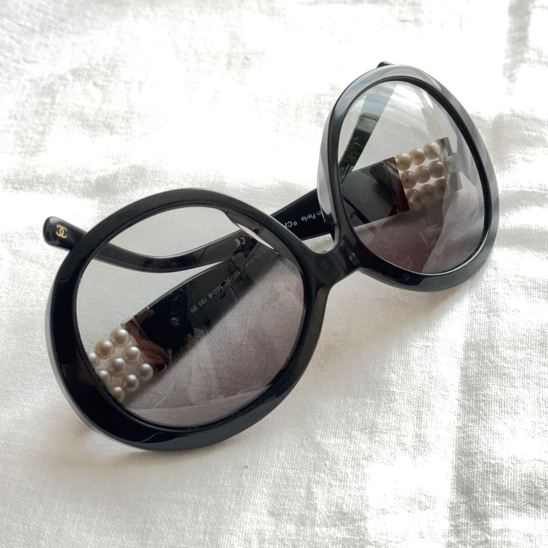 CHANEL パール付きフレーム　サングラス　レアデザイン