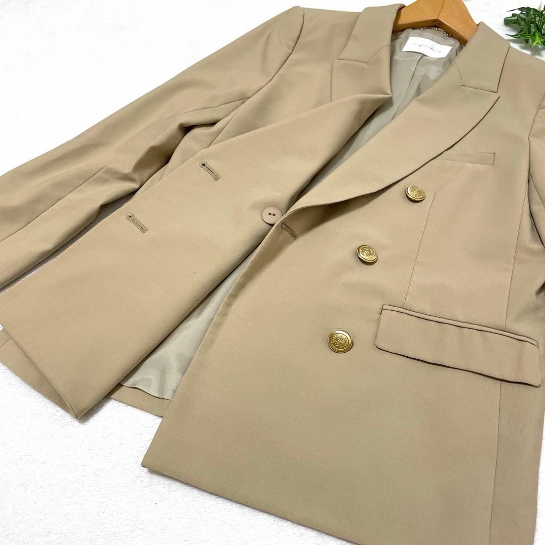 【美品】ピンキー＆ダイアン　ダブルブレストジャケット　べージュ　Sサイズ